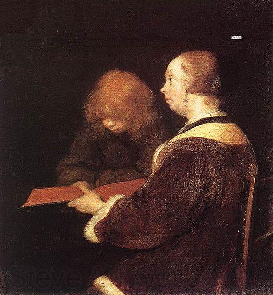 Gerard ter Borch the Younger The Reading Lesson Germany oil painting art